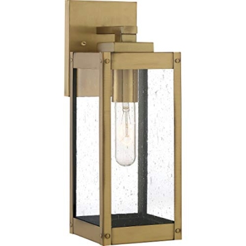 Quoizel Westover Modern Wall Sconce - Antique Brass 1-Light Outdoor Fixture