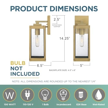 Quoizel Westover 1-Light Outdoor Wall Sconce in Antique Brass