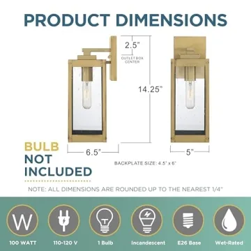 Quoizel Westover 1-Light Outdoor Wall Sconce in Antique Brass