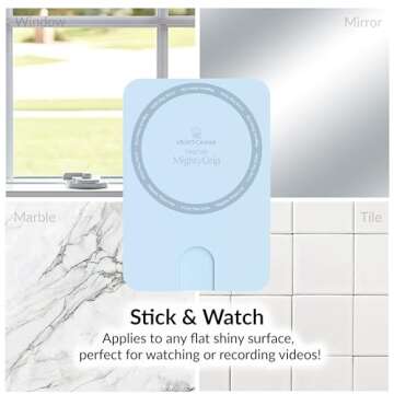 VELVET CAVIAR Suction Cup Phone Case Mount Compatible with MagSafe Devices Only - Magnetic Silicone Sticky Phone Grip Holder for iPhone Back of Phone - Mirror Gripper (Blue)