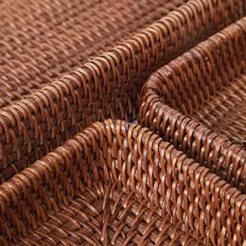 Handcrafted Rattan Serving Tray Set for Home Organization