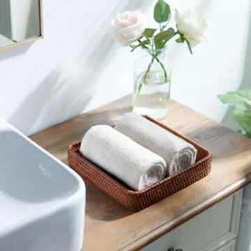 Handcrafted Rattan Serving Tray Set for Home Organization