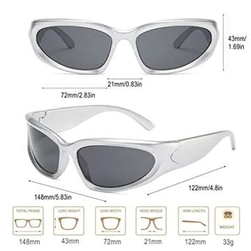 BAWUYI Y2K Wrap Around Sunglasses for Men Women