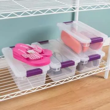 Sterilite 12-Pack ClearView Latch Box, Stackable Storage Organizer Bins for Home, 6 Quart