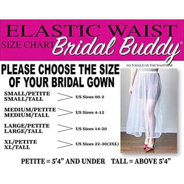Bridal Buddy Wedding Dress Slip Drawstring Underskirt Accessory – As Seen on Shark Tank