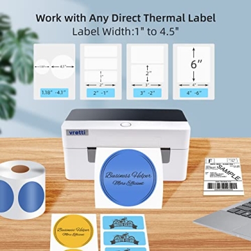 Vretti Thermal Shipping Label Printer for Small Businesses