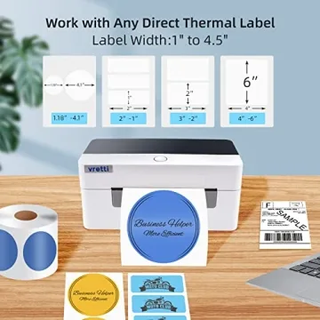 Vretti Thermal Shipping Label Printer for Small Businesses
