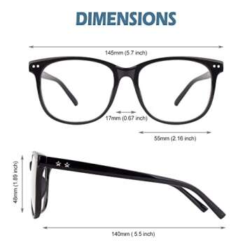 CGID Retro Oversized UV400 Clear Lens Glasses for All