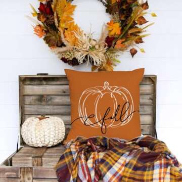 GEEORY Fall Decor Pillow Covers Set of 4 for Autumn Style