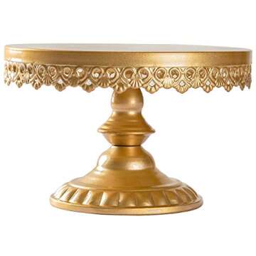 Elegant URANMOLE 18K Gold Antique Cake Stand for Events