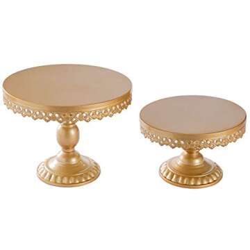 Elegant URANMOLE 18K Gold Antique Cake Stand for Events