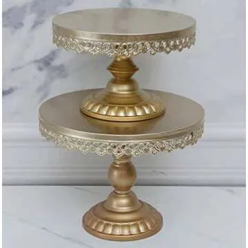 Elegant URANMOLE 18K Gold Antique Cake Stand for Events