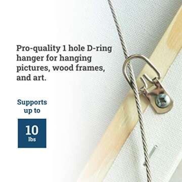 D Ring Picture Hangers with Screws - 100 Pack - Bulk D Rings - Pro Quality Hangers - Picture Hang So...