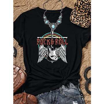 Rock and Roll T Shirts for Women - Vintage Graphic Band Tees