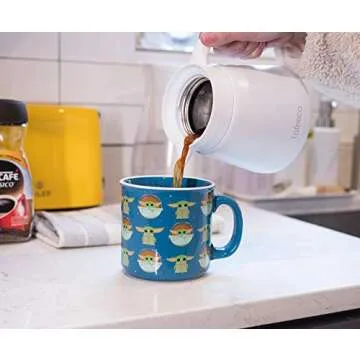 Silver Buffalo Star Wars The Mandalorian Repeat Poses Ceramic Camper-Style Coffee Mug, 20-Ounces