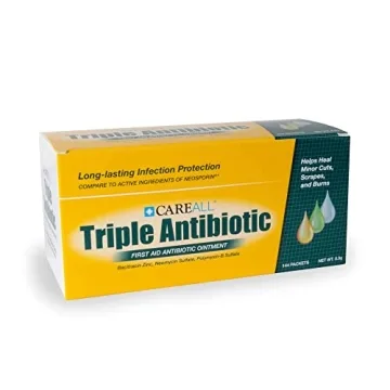 CareAll Triple Antibiotic Ointment 0.9gr (144 Pack) Foil Packet, First Aid for Minor Cuts, Scrapes, and Burns. Prevents Infection. Contains Bacitracin Zinc, Neomycin Sulfate, Polymyxin B Sulfate