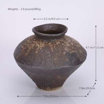 Rustic Ceramic Small Vase - Vintage Home Decor Accent