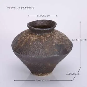 Rustic Ceramic Small Vase - Vintage Home Decor Accent