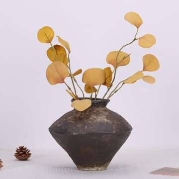 Rustic Ceramic Small Vase - Vintage Home Decor Accent