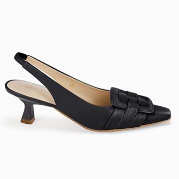 Womens Sling Back Kitten Heels Low Dress Shoes Slingback Pumps Pointed Closed Toe Comfortable Party Office Sandals