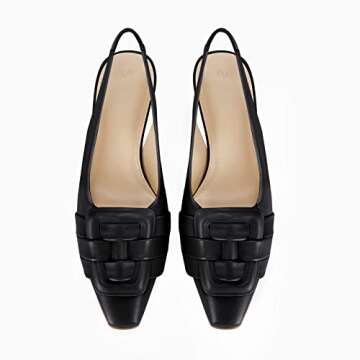 Womens Sling Back Kitten Heels Low Dress Shoes Slingback Pumps Pointed Closed Toe Comfortable Party Office Sandals