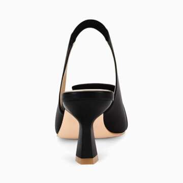 Womens Sling Back Kitten Heels Low Dress Shoes Slingback Pumps Pointed Closed Toe Comfortable Party Office Sandals