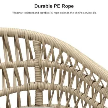 PURPLE LEAF Outdoor Rattan 24" Counter Height Bar Stools Chair Set of 2, Modern Upholstered Patio Bar Stool with Backrest for Indoor and Outdoor, Kitchen Island, Teak