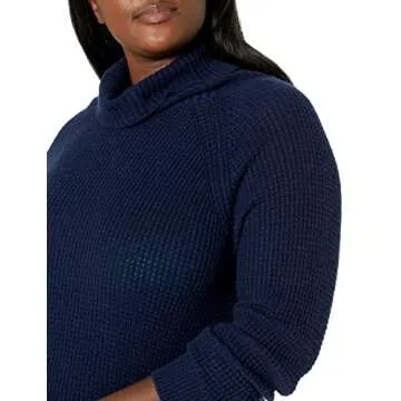 Amazon Brand - Daily Ritual Women's Wool Blend Turtleneck Sweater Dress, Navy,Small
