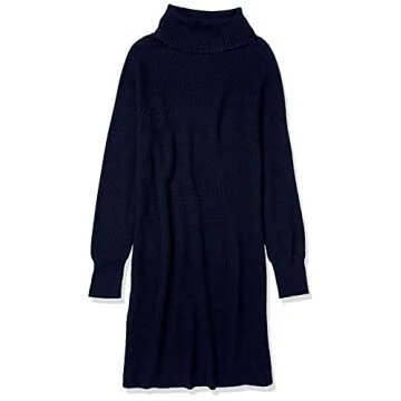 Amazon Brand - Daily Ritual Women's Wool Blend Turtleneck Sweater Dress, Navy,Small