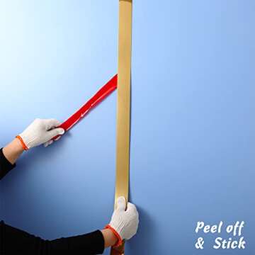 Trimold Stainless Steel Wall Molding Trim Peel and Stick, Flexible Self-Adhesive Metal Trim for Ceiling, Mirror Frame and More (Mirror-Like Finish)