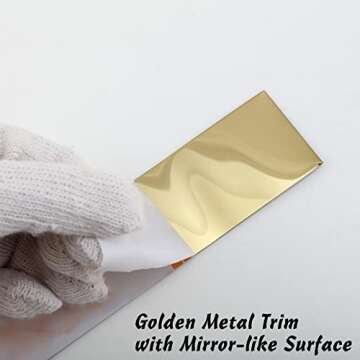 Trimold Stainless Steel Wall Molding Trim Peel and Stick, Flexible Self-Adhesive Metal Trim for Ceiling, Mirror Frame and More (Mirror-Like Finish)