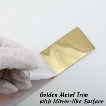 Trimold Stainless Steel Wall Molding Trim Peel and Stick, Flexible Self-Adhesive Metal Trim for Ceiling, Mirror Frame and More (Mirror-Like Finish)