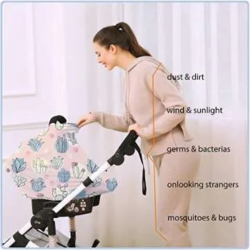 Car Seat Covers for Babies - Multi- use Nursing Carseat Canopy, Breastfeeding Covers, Baby Shower Gifts for Boys and Girls