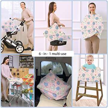 Car Seat Covers for Babies - Multi- use Nursing Carseat Canopy, Breastfeeding Covers, Baby Shower Gifts for Boys and Girls