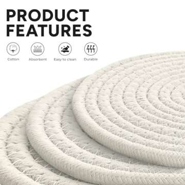 Avalon Kitchen Trivets for Hot Dishes Set of 3, Trivets for Hot Pots and Pans, Heat-Resistant Pot Holders, Stylish Coasters, Perfect for Your Kitchen