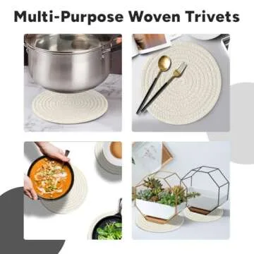 Avalon Kitchen Trivets for Hot Dishes Set of 3, Trivets for Hot Pots and Pans, Heat-Resistant Pot Holders, Stylish Coasters, Perfect for Your Kitchen