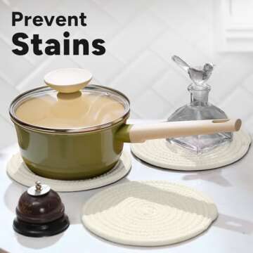 Avalon Kitchen Trivets for Hot Dishes Set of 3, Trivets for Hot Pots and Pans, Heat-Resistant Pot Holders, Stylish Coasters, Perfect for Your Kitchen
