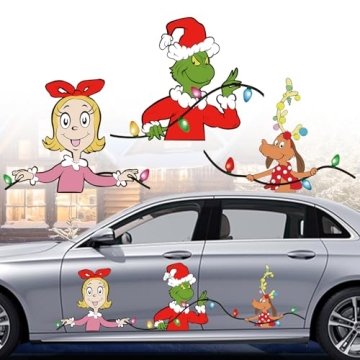 Funny Christmas Car Decals Stickers - Waterproof 3 Pcs Pack