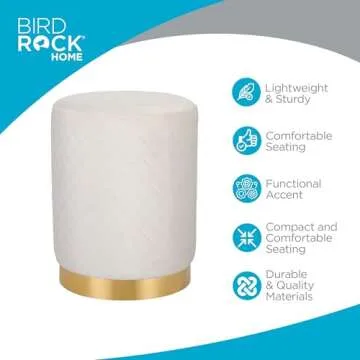 Elegant BIRDROCK HOME Velvet Ottoman Foot Stool - Versatile Decor