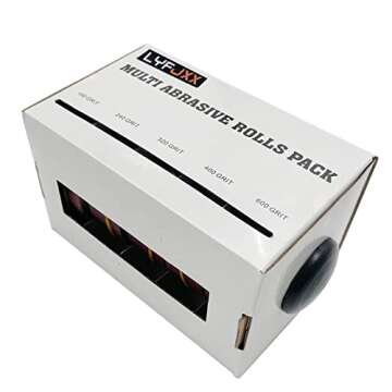 LYFJXX Emery Cloth Roll, 5 Grits150 240 320 400 600 Grits 8 Meters Abrasive Sandpaper Rolls, Aluminum Oxide Sandpaper, Sand Paper Rolls for Wood Metal Polishing,5pc Sand Paper (8M)