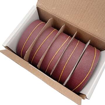 LYFJXX Emery Cloth Roll, 5 Grits150 240 320 400 600 Grits 8 Meters Abrasive Sandpaper Rolls, Aluminum Oxide Sandpaper, Sand Paper Rolls for Wood Metal Polishing,5pc Sand Paper (8M)