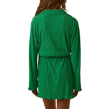 NUFIWI Summer Floral Printed Mini Shirt Dress