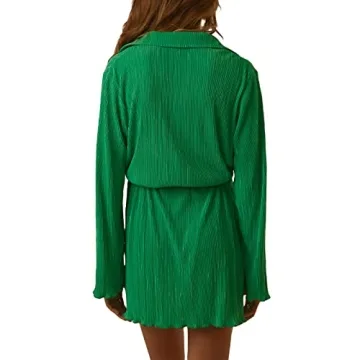 NUFIWI Summer Floral Printed Mini Shirt Dress