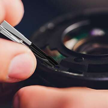 Honoson 2 Pieces Rubber Tipped Tweezers PVC Rubber Coated Soft Non Marring Flat Tip Lab Industrial Hobby Craft Tweezers Tools Jewelry Coin Stamp Tongs(Black)