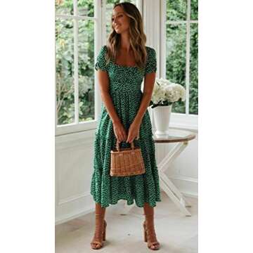 Cute Floral Print Long Maxi Dress for Spring Summer