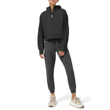 LASLULU Women's Fleece Pullover Zip Up Hoodie for Comfort