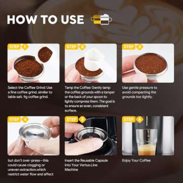 Stainless Steel Refillable Coffee Pods Compatible for Nespresso VertuoPlus,Stainless Steel Reusable Coffee Capsules Pods (2.4 oz)