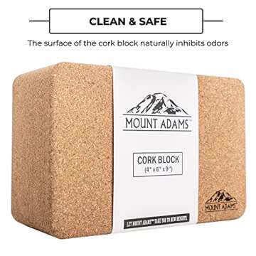 Mount Adams Cork Yoga Block for Firm Support in Workouts