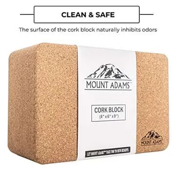 Mount Adams Cork Yoga Block for Firm Support in Workouts