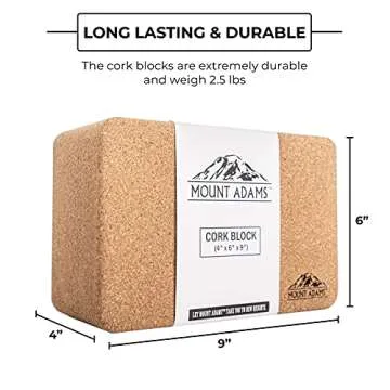 Mount Adams Cork Yoga Block for Firm Support in Workouts